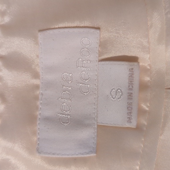 Debra DeRoo sz S Exquisite Ruffled Long Sleeve Taffeta Blazer w Shell Buttons - Picture 6 of 8